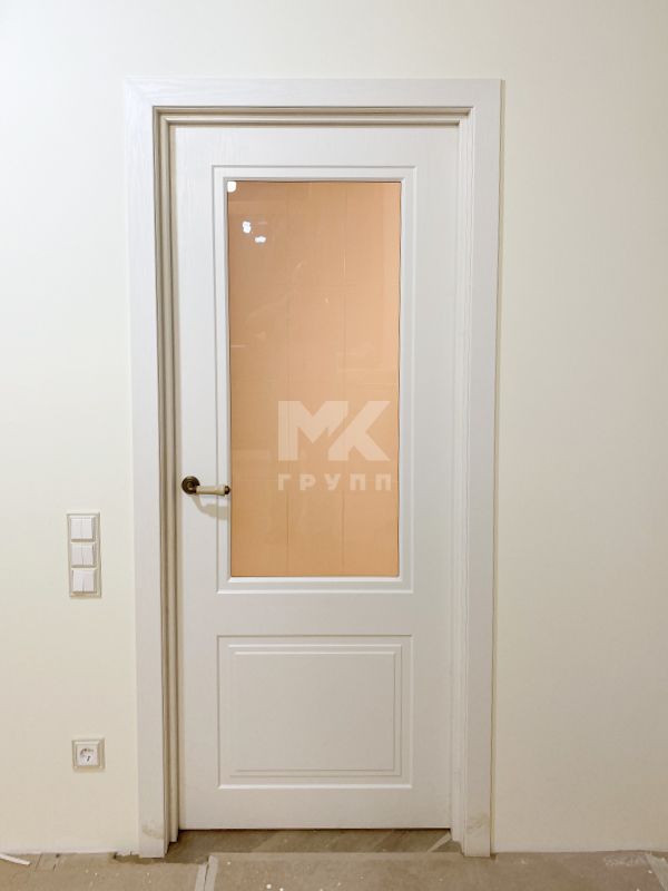 Dream Doors: ПО F4. Dream Doors: ПО F4 с белым матовым стеклом. Белый дуб.