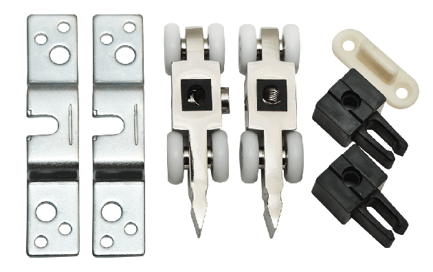 Раздвижная система R-SET 4 – комплект 4-колесных роликов, для двери весом до 40 кг